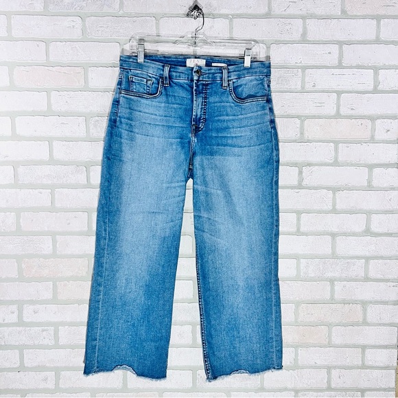 Jen7 Cropped Wide Leg High Waist Jeans Size 12 - Picture 3 of 10